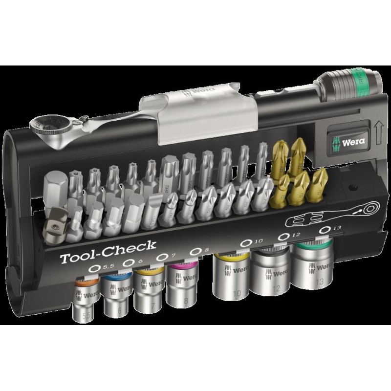 WERA - JGO. ESTUCHE PUNTAS - VASOS CON CARRACA TOOL-CHECK 1 SB