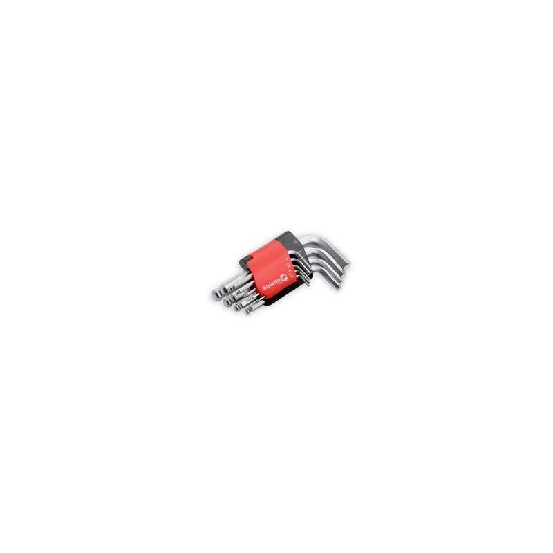 DOGHER - JGO. LLAVES ALLEN ESFERA CORTAS 9 PZAS. 1.5-10 MM.
